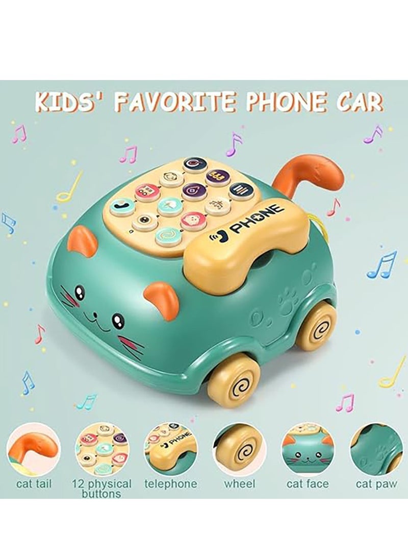 Bukela Baby Phone Toy, Baby Music Toy, Baby Music Toy Car Toy, Preschool Toy Boys and Girls Toy, Children's Pretend Phone, Children's Education Development Toy, Cute Cat Face Toy with Light, Children's Gift  - Image 5