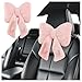 VKQTS Furry Bow Car Headrest PillowSoft Comfortable Car Neck Pillow for Cars Decorations Fatigue ReliefUniversal Head Rest Pillows for Cars Interior Accessories for TrucksSUVs Pink - Image 2