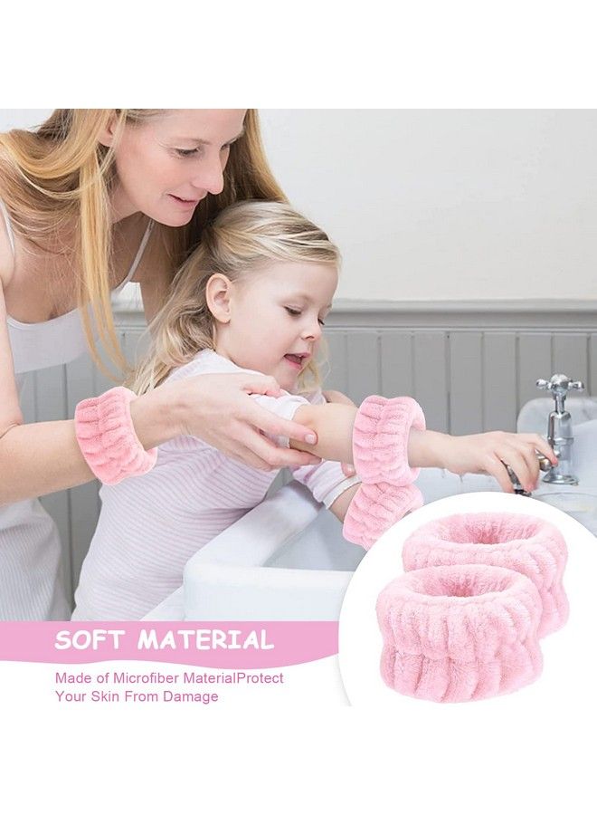 maycreate ® 3Pcs Face Washing Headband Wristband Combo Kit Microfiber Absorbent Hairband Wrist Wash Band Towel For Women Girls For Skincare Makeup Yoga Sport (Pink) - Image 5