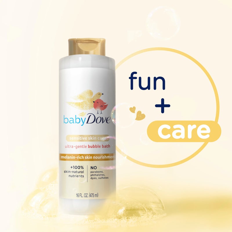 Baby Dove Bubble Bath Melanin-Rich Skin Nourishment for nourished Skin and Bath time Fun Sensitive Skin Care with Skin-Natural nutrients 16 oz, Silver - Image 2