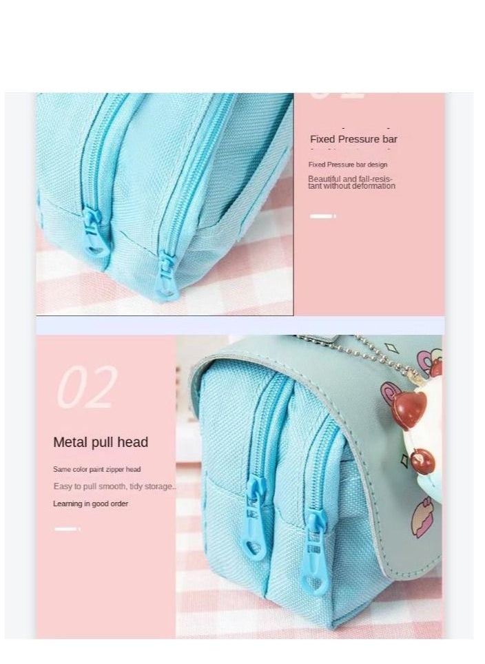 Decompression  Storage Case, Large Capacity Multi-slot Compartment Zipper Bag of Study Stationery, Suitable School Office Use