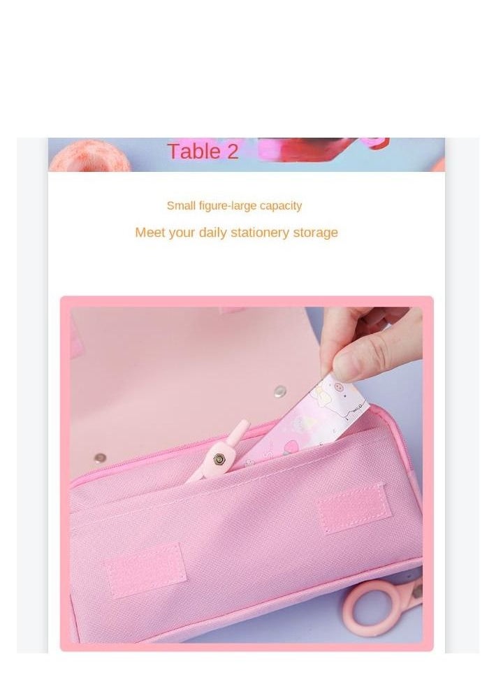 Decompression  Storage Case, Large Capacity Multi-slot Compartment Zipper Bag of Study Stationery, Suitable School Office Use