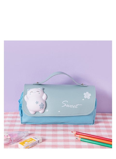 Decompression  Storage Case, Large Capacity Multi-slot Compartment Zipper Bag of Study Stationery, Suitable School Office Use