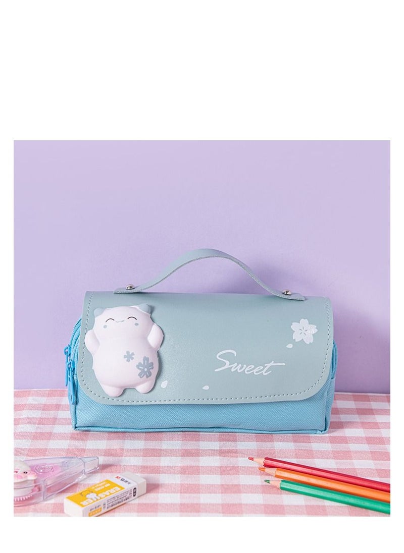 Decompression  Storage Case, Large Capacity Multi-slot Compartment Zipper Bag of Study Stationery, Suitable School Office Use