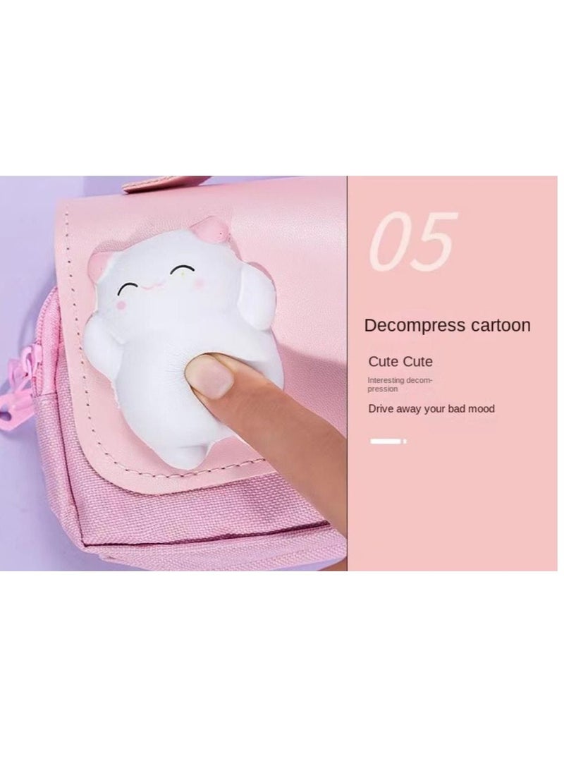 Decompression  Storage Case, Large Capacity Multi-slot Compartment Zipper Bag of Study Stationery, Suitable School Office Use