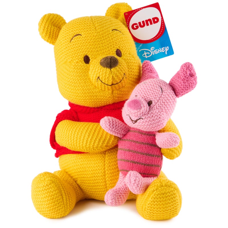 GUND Disney Official Pooh and Piglet Knit Plush, Winnie The Pooh, Stuffed Animal for Ages 1 and Up, Yellow/Pink, 10â€ - Image 1