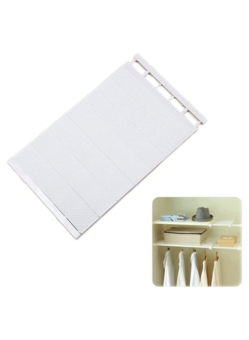 Organized Home Tension Shelf Expandable Clothes Closet Organizer Rack Adjustable DIY Wardrobe Dividers Separator White - Image 1