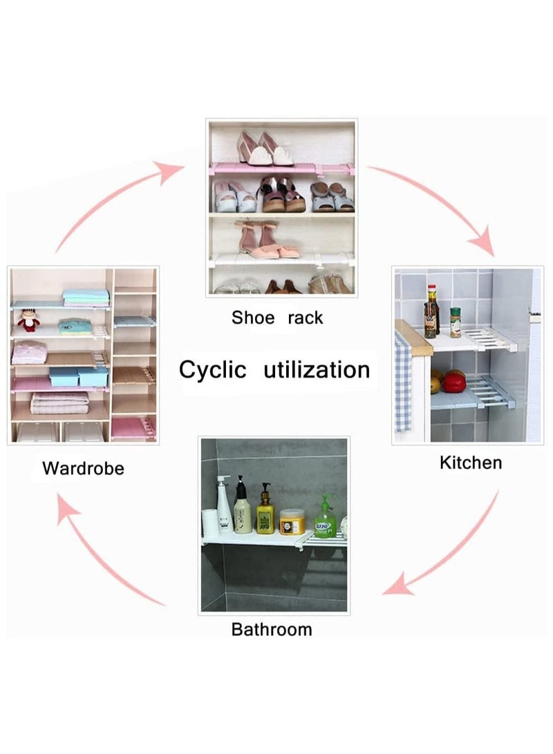 Organized Home Tension Shelf Expandable Clothes Closet Organizer Rack Adjustable DIY Wardrobe Dividers Separator White - Image 3