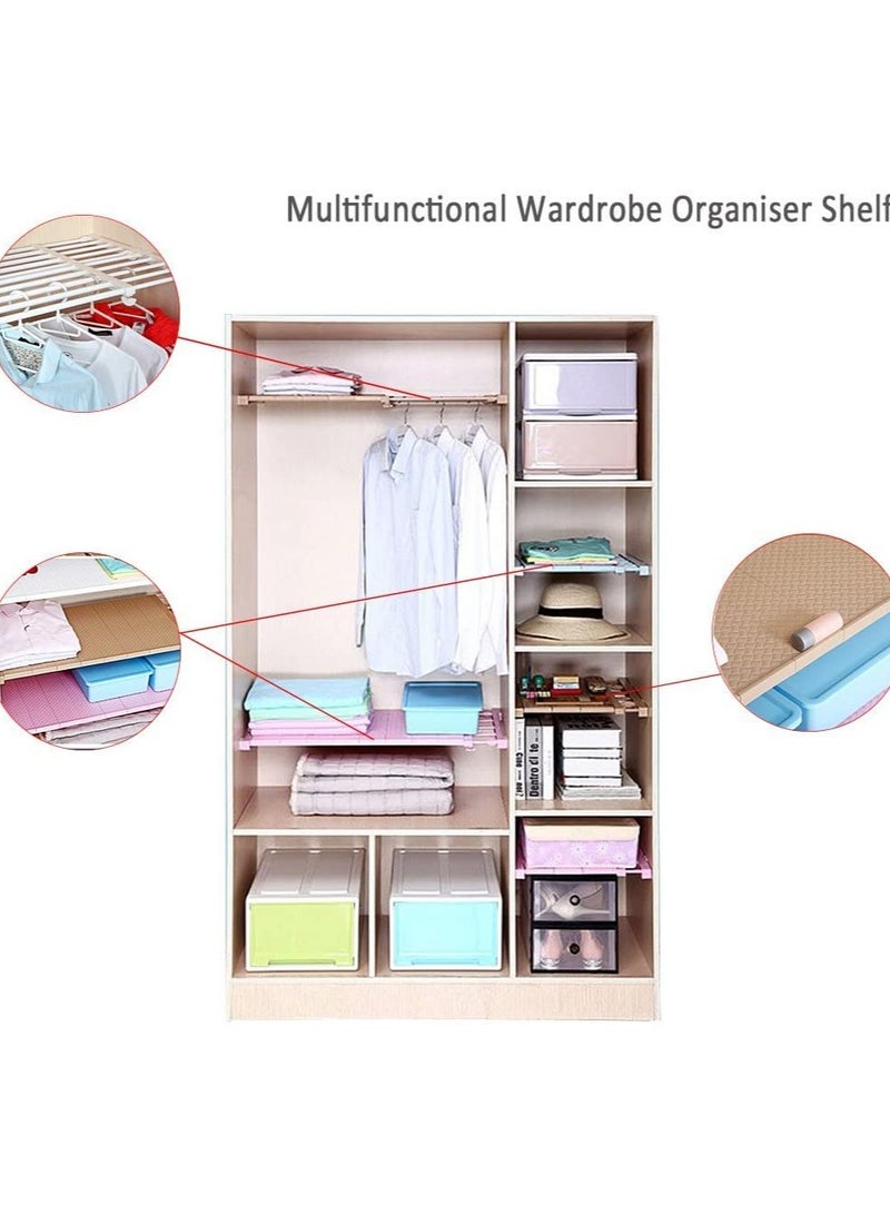 Organized Home Tension Shelf Expandable Clothes Closet Organizer Rack Adjustable DIY Wardrobe Dividers Separator White - Image 4