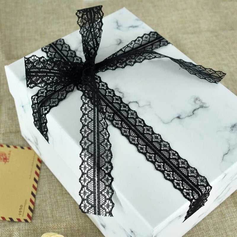 TONIFUL Lace Trim Ribbon Black 1.2 Inch Wide Vintage Pattern Roll Ribbons 25 Yards for Gift Wrapping Valentine's Day Floral DIY Crafts Sewing Bridal Wedding Birthday Party Decorations - Image 5