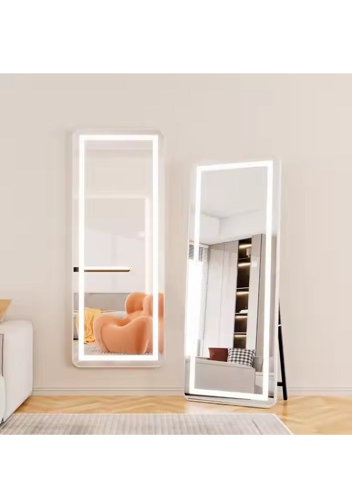 Y&D Full Length Mirror with Lights 160 x 50 cm LED Floor Standing Rectangular Mirror Adjustable Brightness & Color Modern Style for Living Room - Image 1