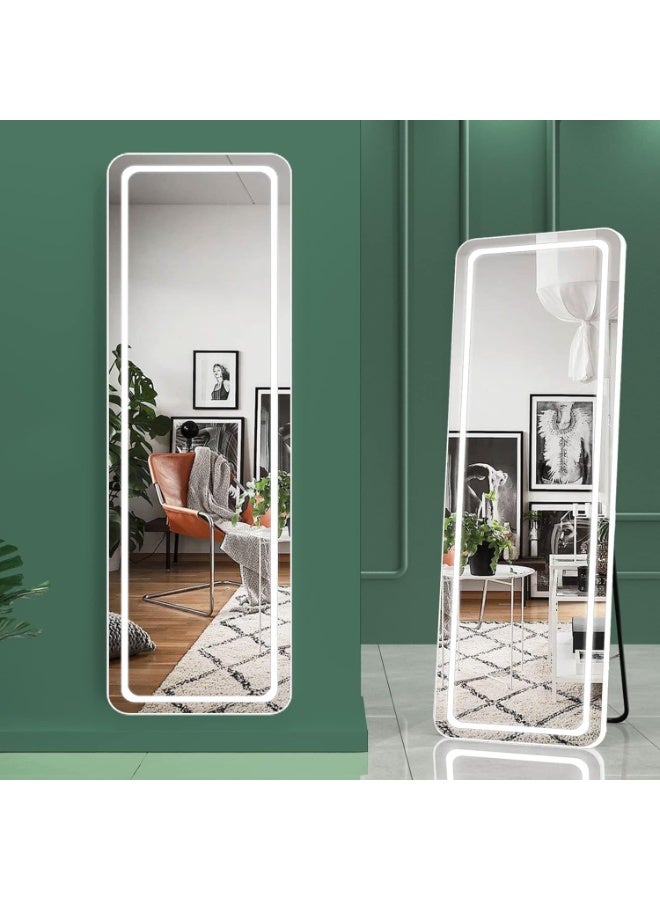 Y&D Full Length Mirror with Lights 160 x 50 cm LED Floor Standing Rectangular Mirror Adjustable Brightness & Color Modern Style for Living Room - Image 4