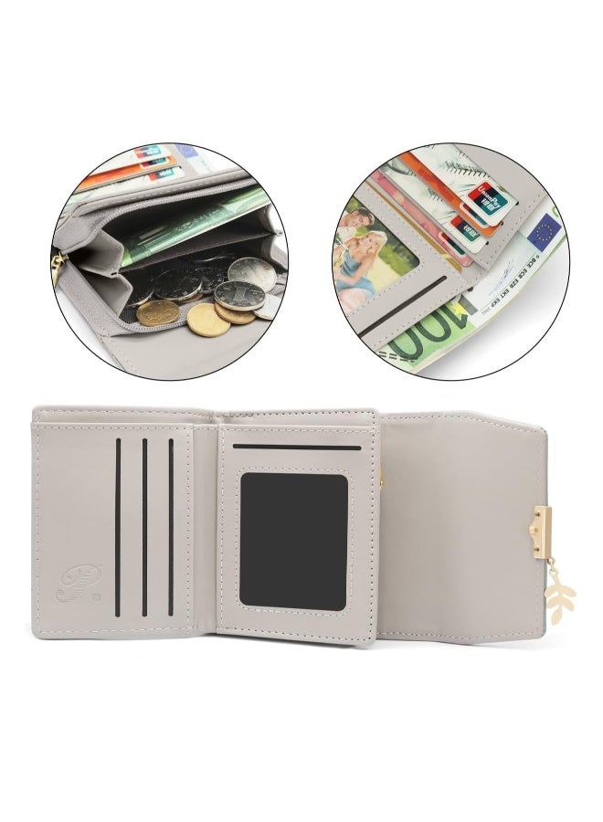 Ladies Wallet Leather, Purses for Women, PU Leather Coin Purse, Small Leather Wallet, Wallet Organizer for Girls, Bifold Purses for Women With Coin Zipper Small Purse and 6 Card Slots Green - Image 5