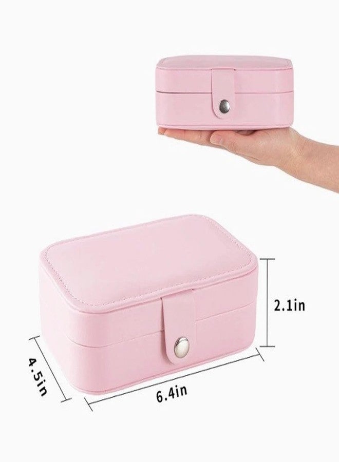 Naivete Leather Double Layer Portable Travel Small Jewelry Necklace Earring Ring Storage Box For Women And Girls, (Pack Of 1, Multi Colour) - Image 2