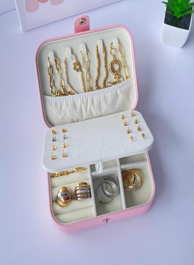 Naivete Leather Double Layer Portable Travel Small Jewelry Necklace Earring Ring Storage Box For Women And Girls, (Pack Of 1, Multi Colour) - Image 5