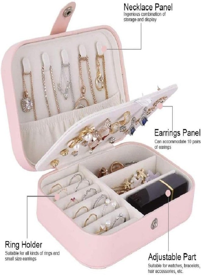 Naivete Leather Double Layer Portable Travel Small Jewelry Necklace Earring Ring Storage Box For Women And Girls, (Pack Of 1, Multi Colour) - Image 3