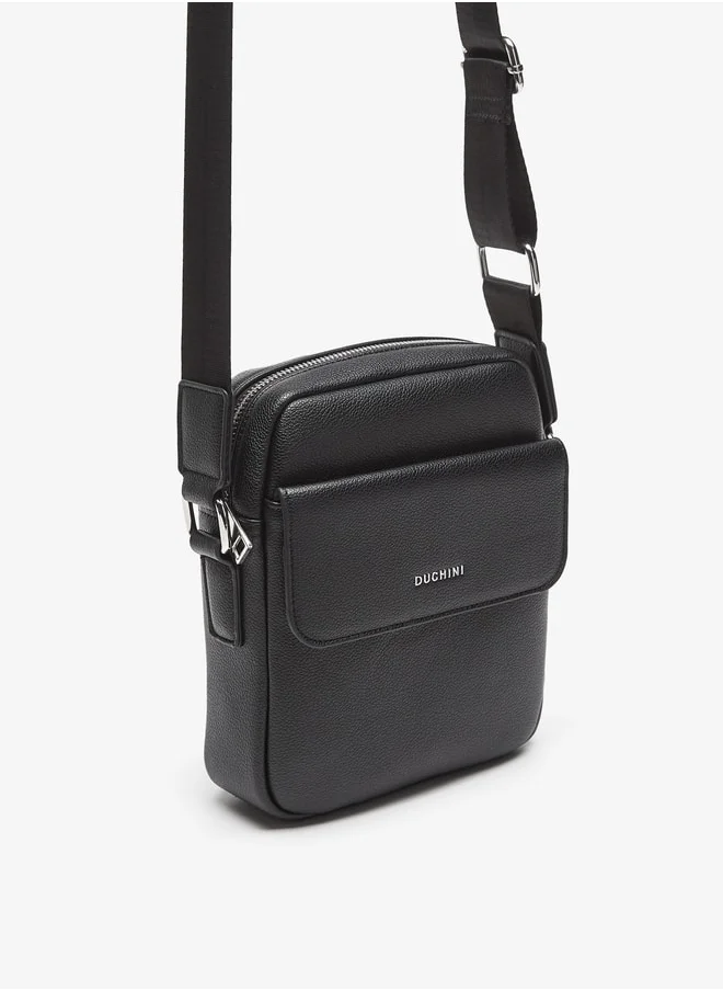 دوتشيني Duchini Plain Crossbody Bag with Adjustable Strap and Zip Closure