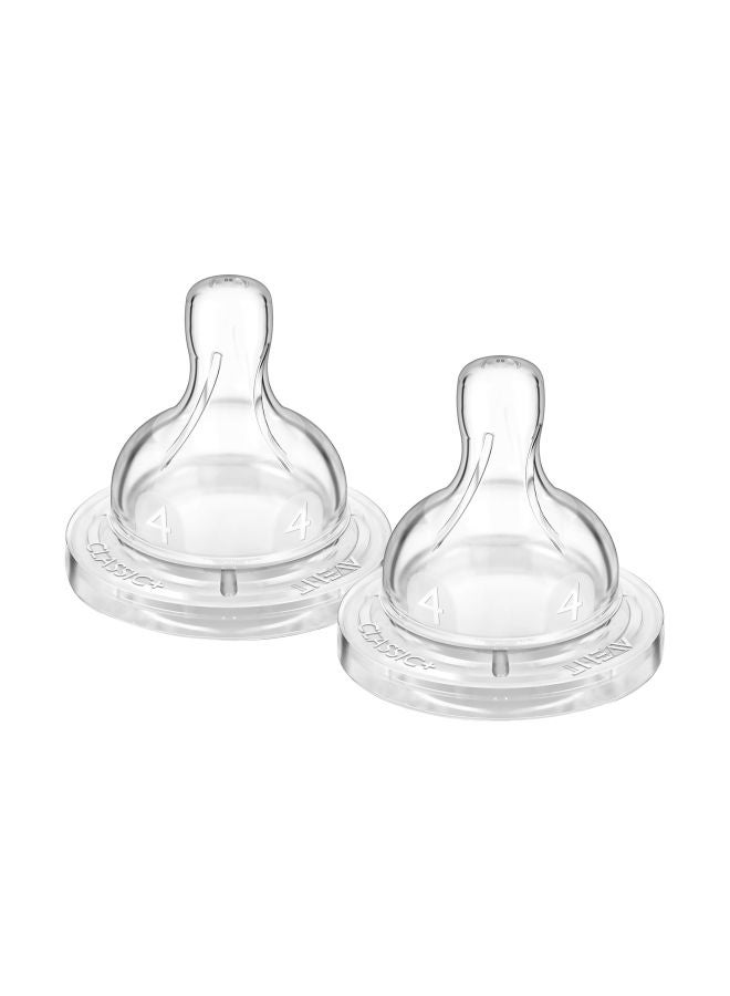 Pack Of 2 Fast Flow BPA Free Breast Shaped Bottle Teats 6m+, SCF634/27 - Image 1