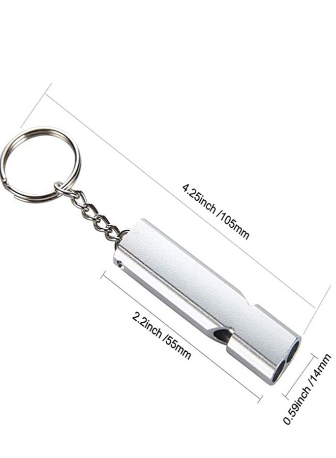 Emergency Whistles with Key Ring  and Stainless Steel Whistle with Collar and Key Fob 54 x 10 mm  - Image 4