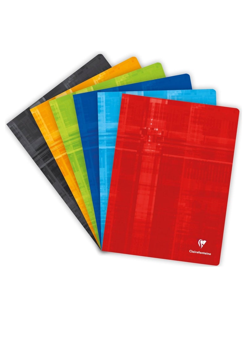 Clairefontaine 1-Piece 24x32cm Size Notebook With 5x5mm Square Grid Lined Ruling 96 Pages Assorted Card Cover - Image 1