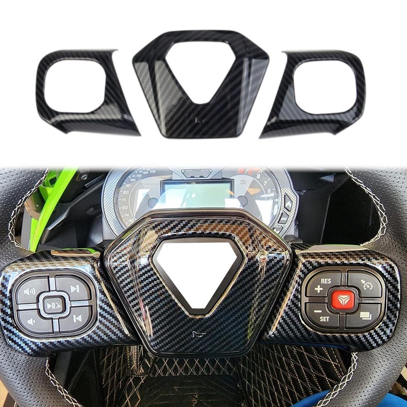 Carbon Fiber Steering Wheel Cover Molding Trims Accessoriess for Polaris Slingshot 20202025