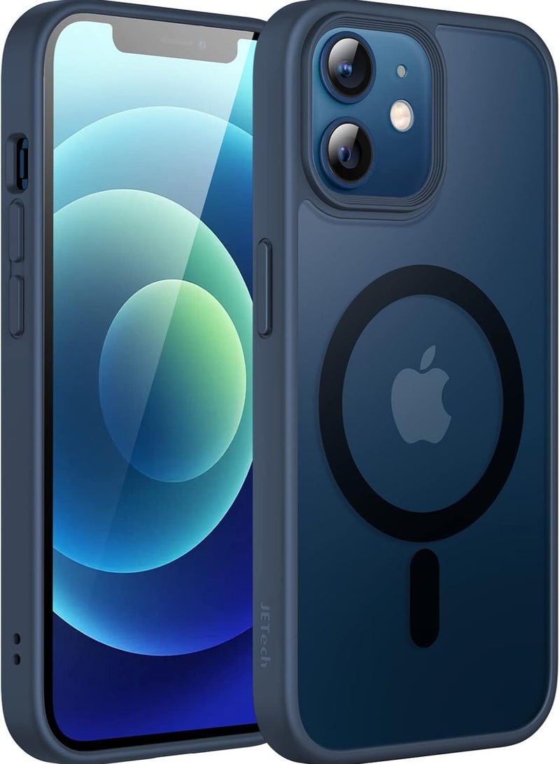 Denx Magnetic Case for iPhone 12 and iPhone 12 Pro, Transparent Matte Back, Grade Drop Tested Shockproof Anti-Scratch Clear Slim Thin Magnetic Case, (Navy Blue) - Image 1