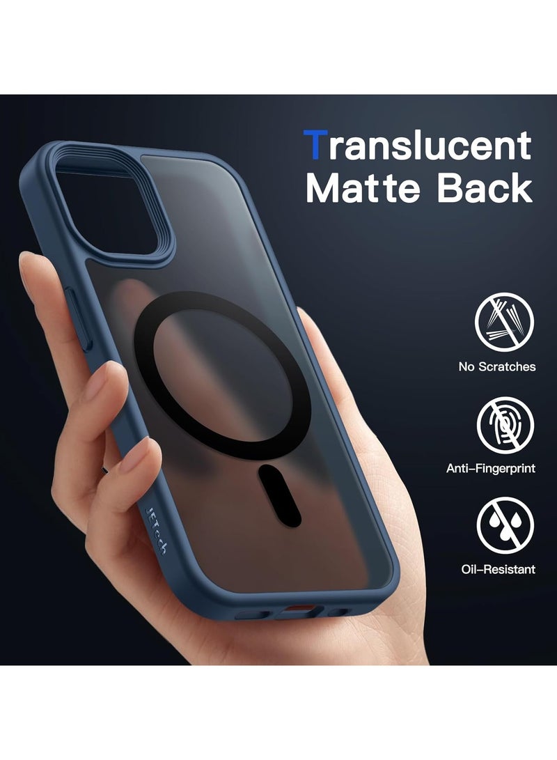 Denx Magnetic Case for iPhone 12 and iPhone 12 Pro, Transparent Matte Back, Grade Drop Tested Shockproof Anti-Scratch Clear Slim Thin Magnetic Case, (Navy Blue) - Image 3