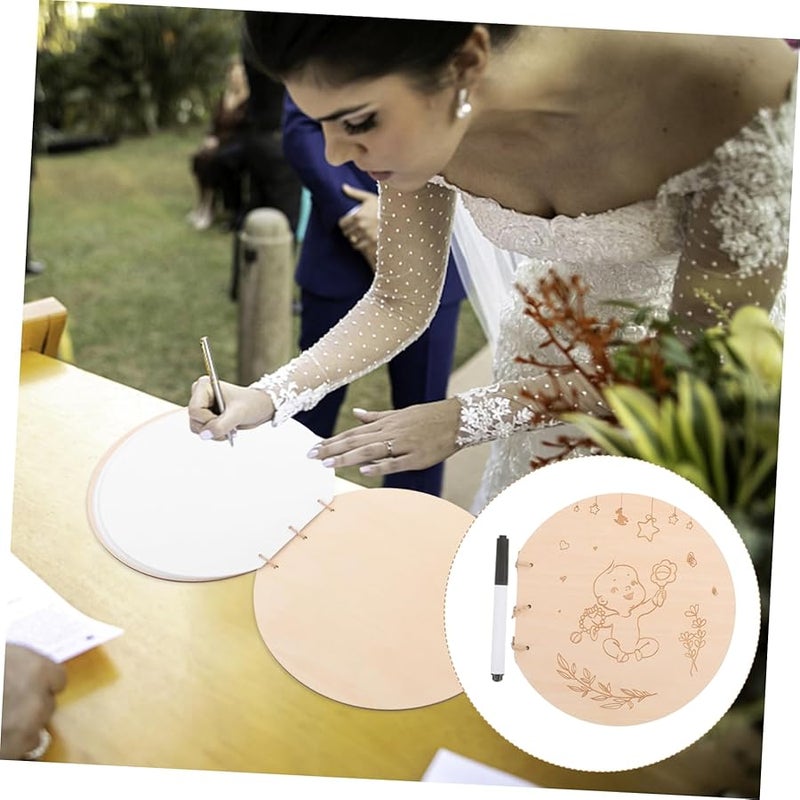 White Guest Book for Baby Shower Wedding Sign in Notebook Keepsake Gift - Image 5