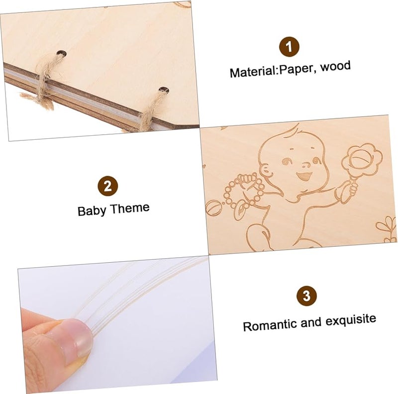 White Guest Book for Baby Shower Wedding Sign in Notebook Keepsake Gift - Image 4