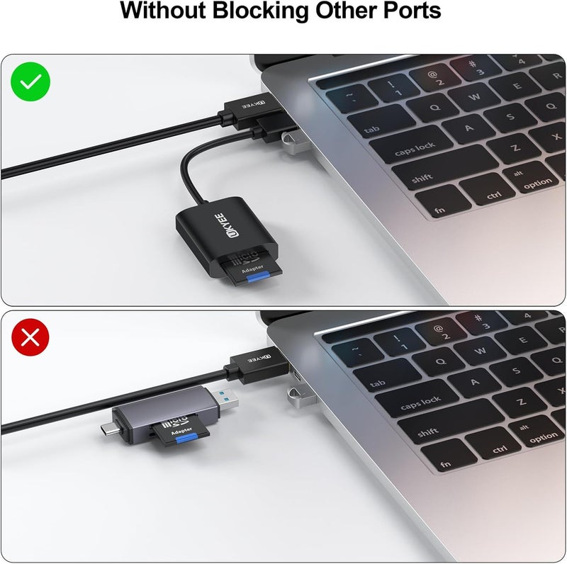 UKYEE SD Card Reader, 5Gbps High-Speed USB SD Card Reader Dual Slot Simultaneous Read Write Compatible with SD,SDHC,SDXC MicroSD,MicroSDHC,MicroSDXC, for Windows,Mac,Linux Systems - Image 4