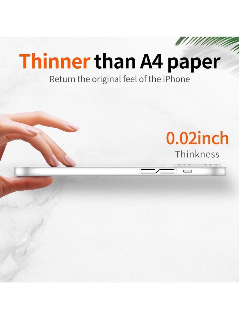 ELTRAZONE Slim iPhone 15 Pro Case – 0.2mm Thin, Lightweight with Translucent Matte Finish, Anti-Fingerprint and Yellowing Protection (White) - Image 2