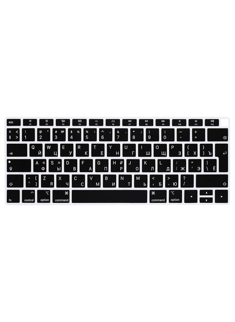 Russian Language Silicone Keyboard Cover Skin for MacBook Newest Air 13 Inch 2018 Release A1932 with Retina Display and Touch ID European Layout