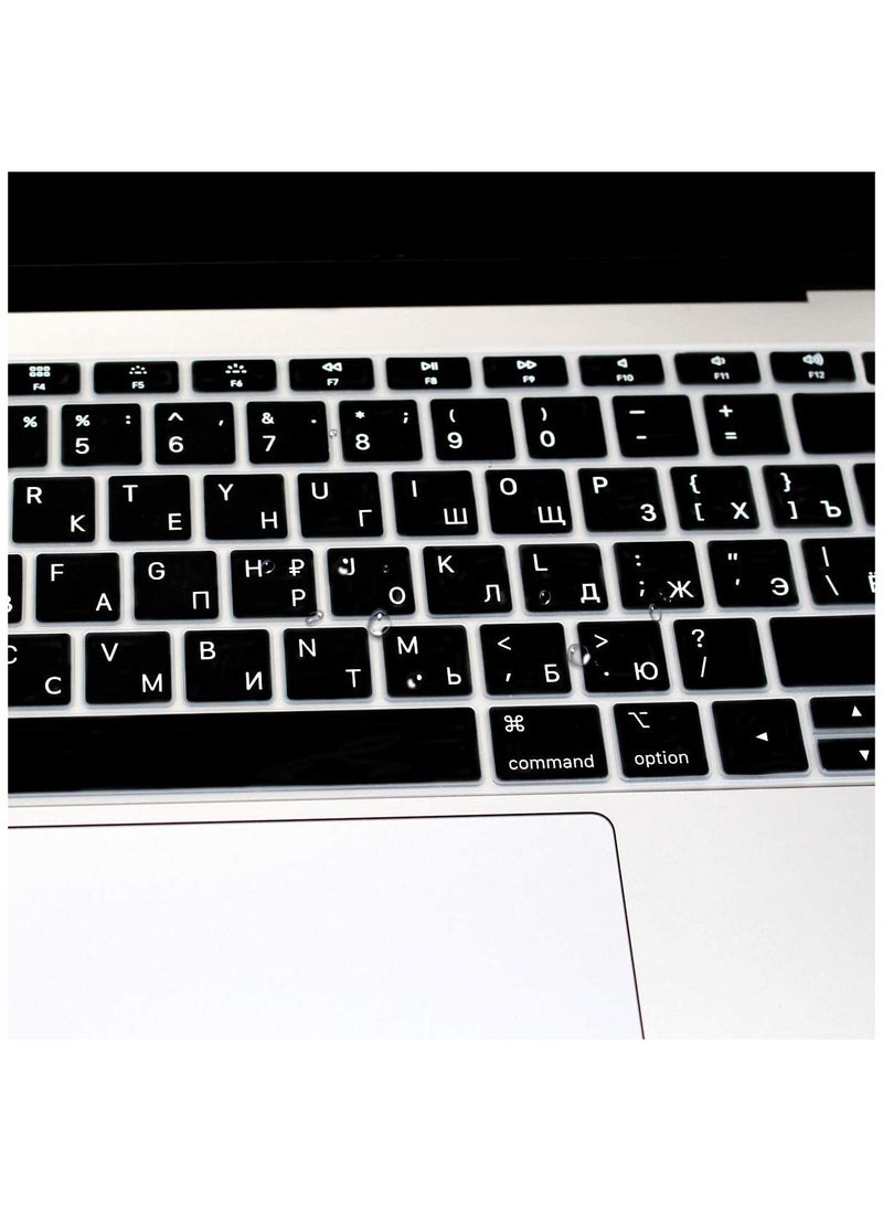 Russian Language Silicone Keyboard Cover Skin for MacBook Newest Air 13 Inch 2018 Release A1932 with Retina Display and Touch ID European Layout