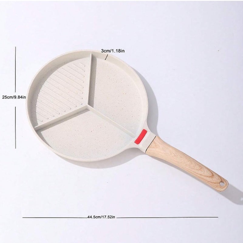 MODINITY Ceramic Non-Stick Frying Pan | Omelet Pan for Burger Eggs Ham Pancake Maker Wooden Handle Frying Pot Anti Scalding Handle for Kitchen, Home (1 Pcs) (Breakfast Frying PAN) - Image 3