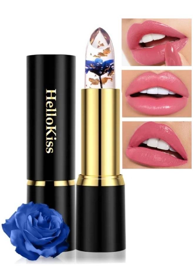 HelloKiss Jelly Flowers Color Changing Lipstick Temperature Lip Color Changing Gloss Lipstick Lasting Moisturizer Color Change Lip Balm Moisturizing Tinted Lip Gloss for Women 01  - Image 1