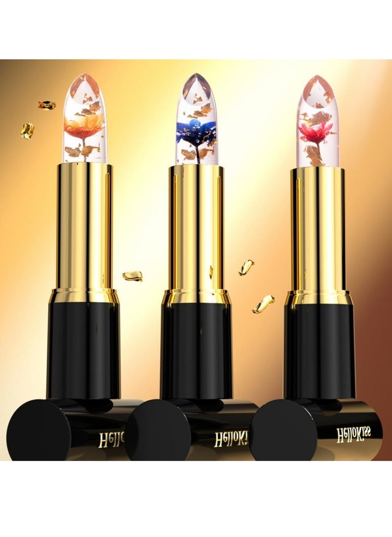 HelloKiss - Jelly Flowers Color Changing Lipstick Temperature Lip Color Changing Gloss Lipstick Lasting Moisturizer Color Change Lip Balm Moisturizing Tinted Lip Gloss for Women 01 - Image 1