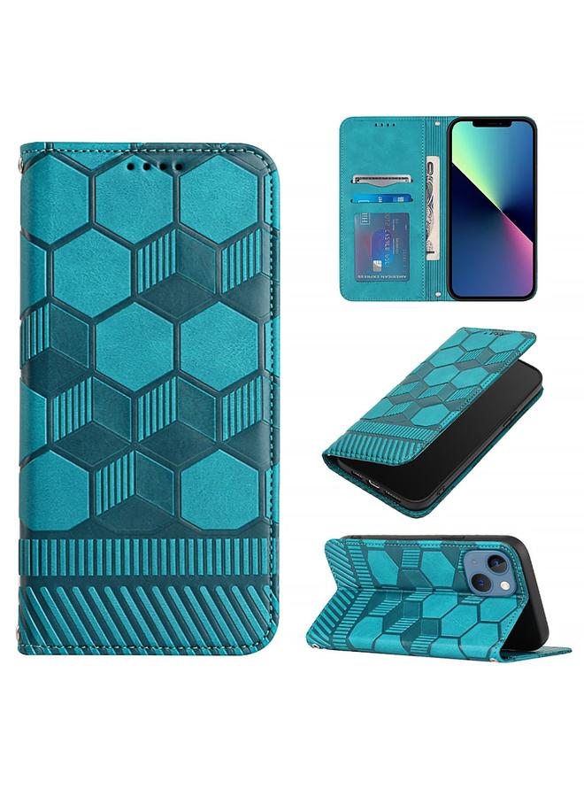 زبون جراب هاتف iPhone 13 من الجلد المغناطيسي بتصميم كرة القدم - Image 1