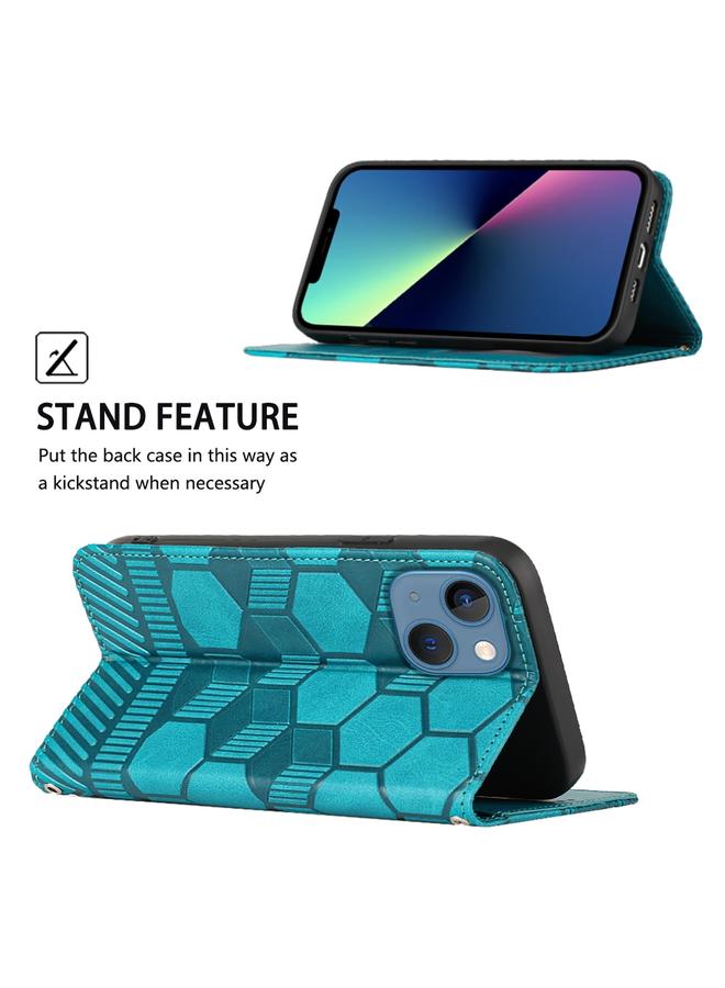 زبون جراب هاتف iPhone 13 من الجلد المغناطيسي بتصميم كرة القدم - Image 4