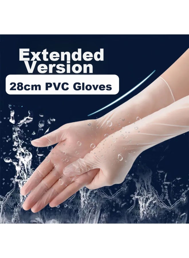 Intco Disposable Gloves, Pvc, Small Size, 100 Pieces, 12 Inches, Extended Length, Food-grade, For Catering, Kitchen, Waterproof, Household Cleaning - Image 2