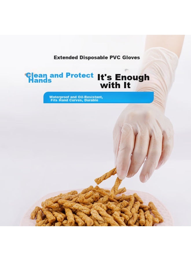 Intco Disposable Gloves, Pvc, Small Size, 100 Pieces, 12 Inches, Extended Length, Food-grade, For Catering, Kitchen, Waterproof, Household Cleaning - Image 4