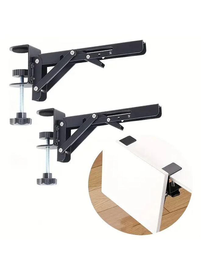Black Adjustable Desk Keyboard Tray Support Bracket Extension Plate Holder Set - Image 2
