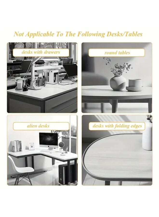 Black Adjustable Desk Keyboard Tray Support Bracket Extension Plate Holder Set - Image 3