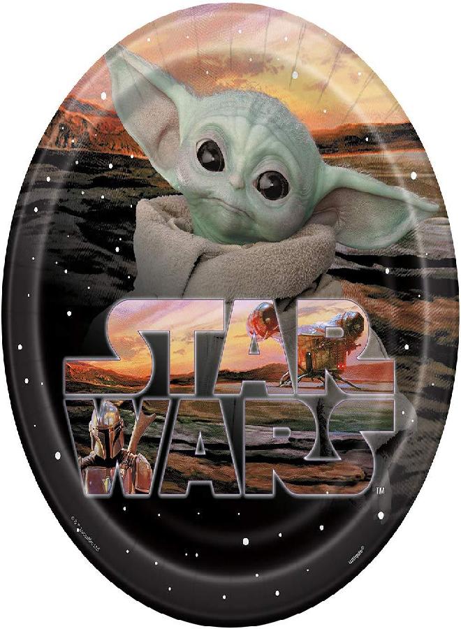 Unique Mandalorian The Child Round Paper Dinner Plates, 9", Multicolor - Image 1