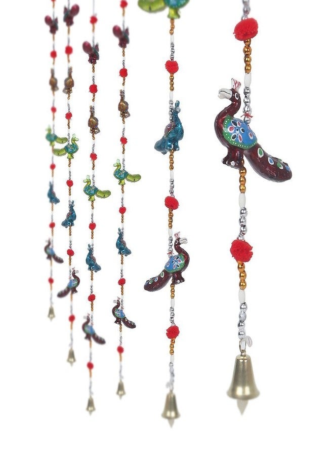 NOKHWAL Peacock Wall Hanging Feng Shui Main Door Wall Hanging Handmade latkan Toran for Pooja Garden Hall Home Decoration for Home Décor Diwali Wall Decoration (Set of 4 Unit) (Peacock) - Image 2