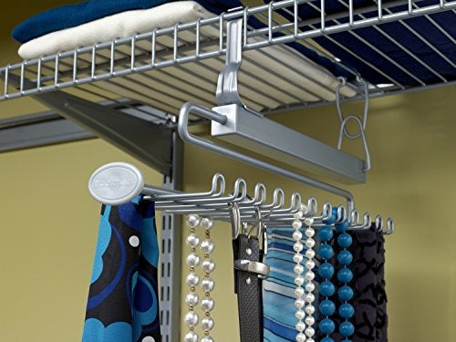 ClosetMaid 78060 Sliding Tie & Belt Rack for Wire Shelving, Satin Chrome, 7x4.5x15.5 inch - Image 3
