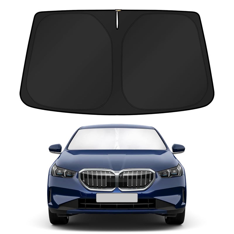 KUST Windshield Sun Shade for BMW 5 Series 2024 2025 2026 530i 530i xDrive 540i xDrive The 550e xDrive Car Interior Accessories Foldable Sun Protectors Block UV Rays Keep Cars Cooler