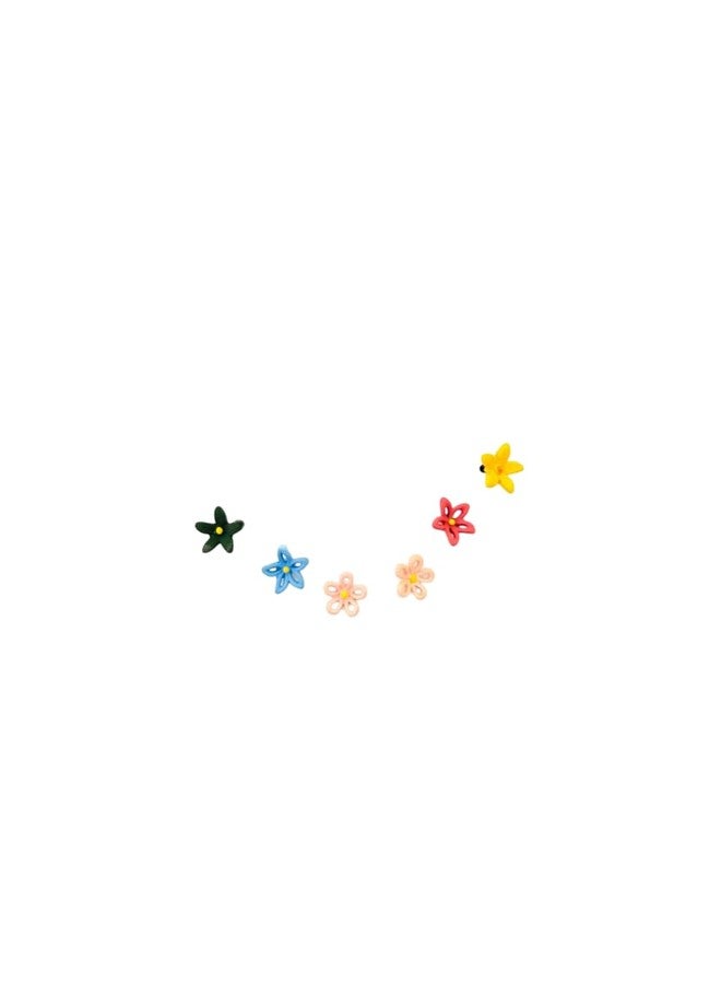 Radhya Accessories Studs Earrings for Baby girls Butterfly Tops earrings for Kids Girls Mini earrings Card (6 pcs) Korean Jewellery for Girls Anti Allergic Cartoon Flower Studs Gift for Girls (Design 4) - Image 1