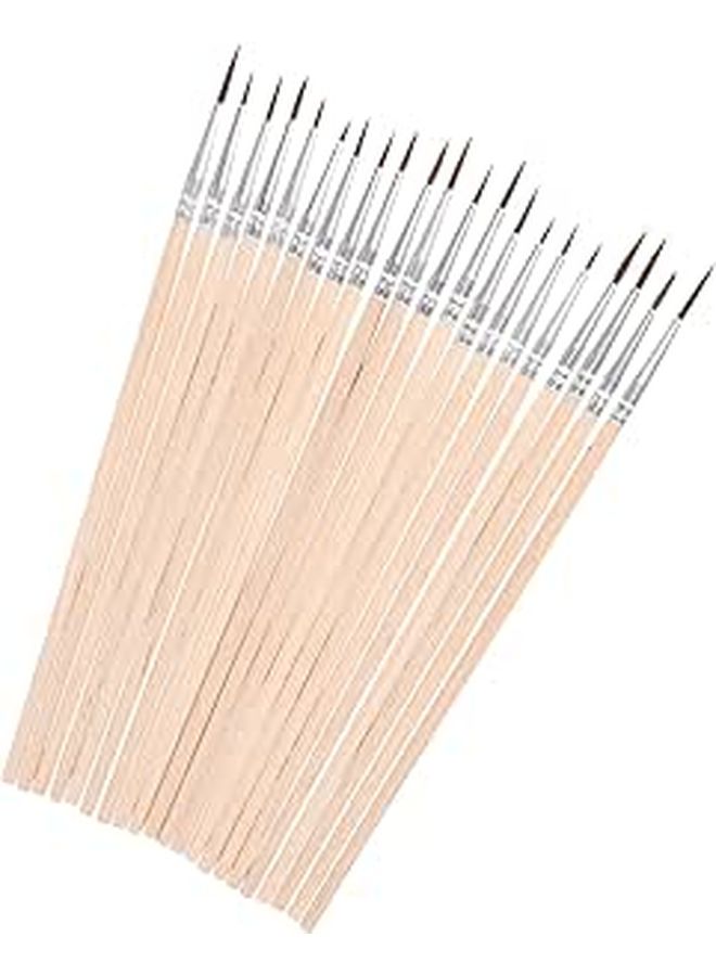 Milisten 60 Piece Watercolor and Oil Paintbrush Set Wood Handle Round Tip Nylon Bristle - Image 1