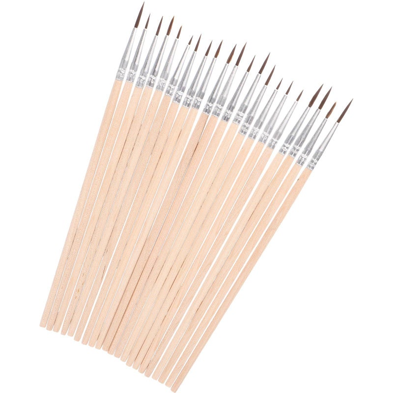 Milisten 60 Piece Watercolor and Oil Paintbrush Set Wood Handle Round Tip Nylon Bristle - Image 2