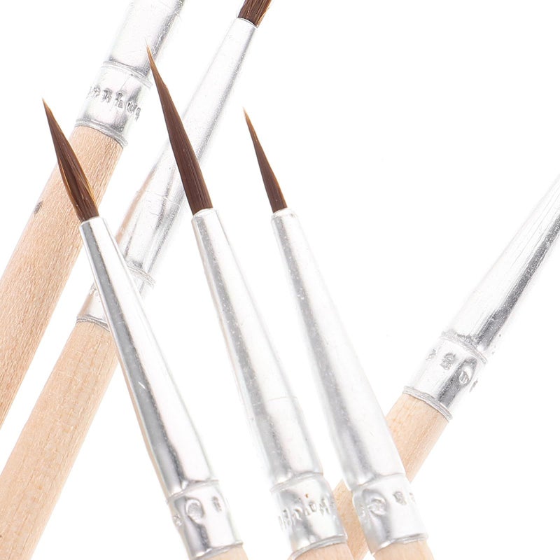 Milisten 60 Piece Watercolor and Oil Paintbrush Set Wood Handle Round Tip Nylon Bristle - Image 4